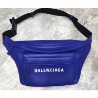 Balenciaga Calfskin Logo Everyday Belt Pack Bag Blue