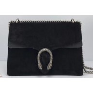 Gucci Suede Dionysus Medium Shoulder Bag 403348/400235 Black