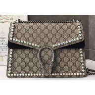 Gucci Crystal GG Supreme Canvas Dionysus Medium Shoulder Bag 403348/400235 Black
