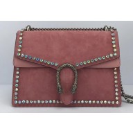 Gucci Crystal Suede Dionysus Medium Shoulder Bag 403348/400235 Pink