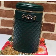 Gucci Interlocking G Horsebit Quilted Leather Belt Bag 572298 Green 2019