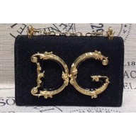 Dolce & Gabbana Baroque DG Girls Shoulder Bag In Leather Glitter Black 2019