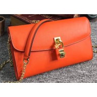 Dolce & Gabbana Padlock Flower Chain Clutch Bag Orange 2019