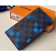 Louis Vuitton Damier Graphite Pixel Canvas Brazza Wallet N60162 Blue 2019