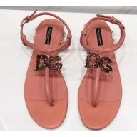 Dolce & Gabbana DG AMORE Thong Sandals White 2019