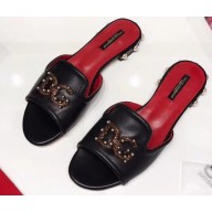 Dolce & Gabbana DG AMORE Slippers Black 2019