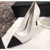 Chanel Pearl Heel 8.5cm Pumps G31983 White 2019