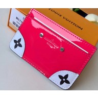 Louis Vuitton Vernis Miroir Patent Leather Venice Card Holder M63855 Fuchsia 2019