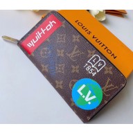 Louis Vuitton Monogram Canvas Chalk Zippy Organizer Wallet M67826 Marron 2019