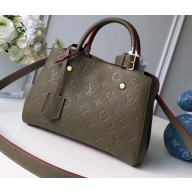 Louis Vuitton Monogram Empreinte Leather Montaigne BB Bag Kaki Fango