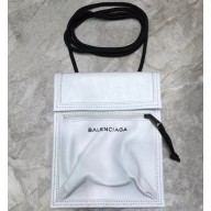 Balenciaga Explorer Pouch Strap Small Crossbody Phone Bag Leather White