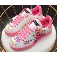 Dolce & Gabbana Printed Portofino Sneakers Pig Pink 2019