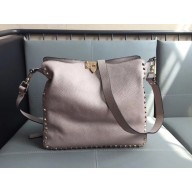 Valentino Large Rockstud Hobo Bag 50031L GRAY 2018