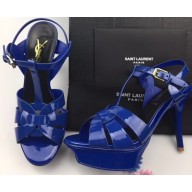 Saint Laurent Tribute Sandals In Patent Leather BlueSaint Laurent Tribute Sandals In Patent Leather Blue