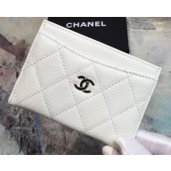 Chanel Caviar Leather Classic Card Holder A31510 White