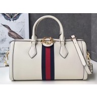 Gucci Web Ophidia Medium Top Handle Bag 524532 Leather White 2019
