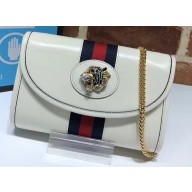 Gucci Vintage Web Rajah Chain Mini Bag 573797 Leather White 2019