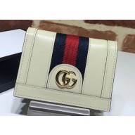 Gucci Web Ophidia Card Case Wallet 523155 Leather White 2019