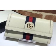 Gucci Web Ophidia Continental Wallet 523153 Leather White 2019
