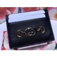 Gucci Zumi Grainy Leather Card Case 570679 Black 2019