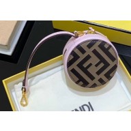 Fendi FF Leather Circular Bag Charm Pink 2019