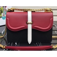 Prada Belle Leather Shoulder Bag 1BD188 Red/Black/White 2019