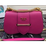 Prada Sidonie Leather Shoulder Bag 1BD184 Fuchsia 2019