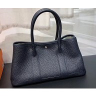 Hermes Leather Mini Garden Party Bag Dark Blue