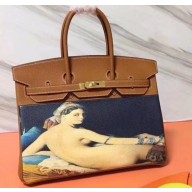 Hermes Birkin 35 Bag in Print Leather Brown