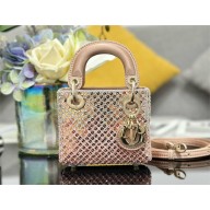 DIOR PINK SEQUINS Mini Lady Dior Bag 2024