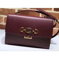 Gucci Zumi Smooth Leather Small Shoulder Bag 576338 Burgundy 2019