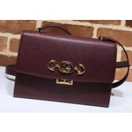 Gucci Zumi Grainy Leather Small Shoulder Bag 576338 Burgundy 2019