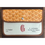 Goyard Goyardine Canvas Le Foulard Pouch Clutch Bag Yellow