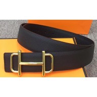 Hermes Width 3.8cm Reversible Leather Strap Belt with Royal Buckle Coffee 2019