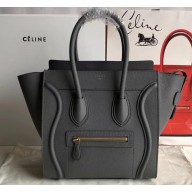 Celine Micro Luggage Bag in Original Drummed Calfskin Gray