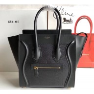 Celine Micro Luggage Bag in Original Black/Lizard Pattern