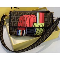 Fendi Roma Amor Fabric Large Baguette Bag Wave Lettering 2019