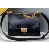 Fendi Leather Kan U Medium Bag Glossy Black 2019
