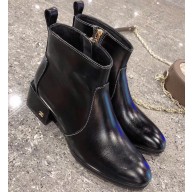 Chanel Waxy Calfskin Ankle Boots Black 2019