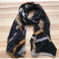 Louis Vuitton Chain Print Monogram 100x180cm Scarf Black 2019