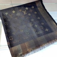 Louis Vuitton Monogram 140x140cm Scarf Black/Gold 2019