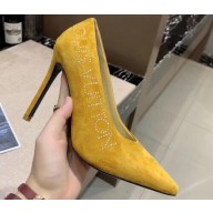 Louis Vuitton Heel 10cm Call Back Pumps Suede Yellow 2019