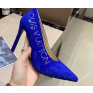 Louis Vuitton Heel 10cm Call Back Pumps Suede Blue 2019