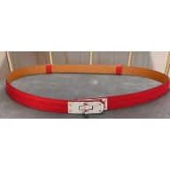 Hermes Width 1.7cm Epsom Calfskin Belt Red