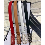 Chanel Width 2.5cm Chain Logo Buckle Leather Belt