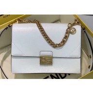 Fendi Leather Kan U Medium Bag White 2019