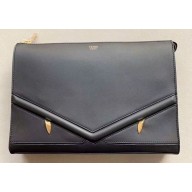 Fendi Bag Bugs Eyes Slim Pouch Clutch Bag Leather Black 2019