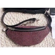 Alexander Wang Attica Fanny Pack Mini Bag with Pink Crystal Rhinestone Chain 2019