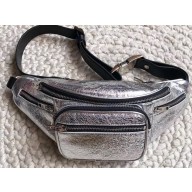 Alexander Wang Attica Fanny Pack Medium Bag Crinkled Silver 2019