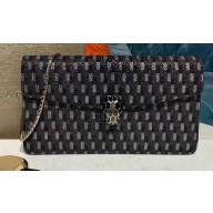 Bvlgari Serpenti Forever 25cm Shoulder Bag Galuchat Skin Geometric Black/Silver 2019